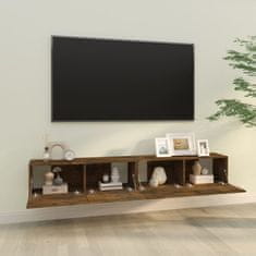Vidaxl Zidni TV ormarići, 2 kom, dimljeni hrast, 100x30x30 cm
