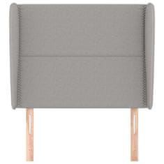 Vidaxl Uzglavlje s ušima svjetlosivo 83 x 23 x 118/128 cm od tkanine