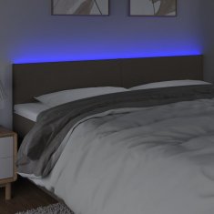 Vidaxl LED uzglavlje smeđesivo 180x5x78/88 cm od tkanine
