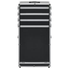 Vidaxl Kolica za šminku aluminijska crna