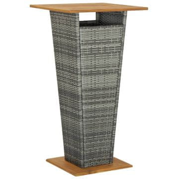Vidaxl Barski stol sivi 60x60x110 cm PE ratan i masivna akacija