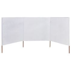 Vidaxl Vjetrobran s 3 panela od tkanine 400 x 120 cm bijeli