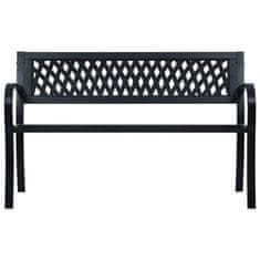 Vidaxl Vrtna klupa crna 120 cm čelična