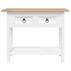 Vidaxl Konzolni stol borovina meksički stil Corona bijeli 90x34,5x73cm