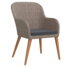 Vidaxl 7-dijelni vrtni blagovaonski set s jastucima smeđi