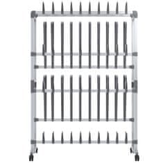 Vidaxl Stalak za cipele s kotačićima srebrni 89 x 27 x120 cm