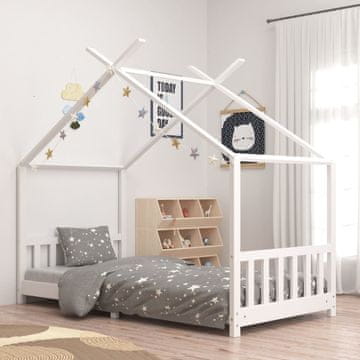 Vidaxl Okvir za dječji krevet bijeli masivni borov drvo 90 x 200 cm