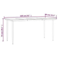 Vidaxl 7-dijelni vrtni blagovaonski set s jastucima smeđi