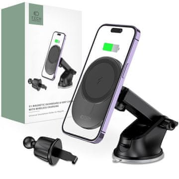 Tech-protect V1 MagSafe držač mobitela za auto 15W, crno