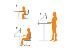 Maclean Radni stol MACLEAN, ručno podešavanje visine, bez ploče stola, za stajanje i sjedenje