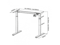 Maclean Radni stol MACLEAN, ručno podešavanje visine, bez ploče stola, za stajanje i sjedenje