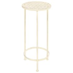 Vidaxl 3-dijelni set stalaka za biljke od metala antikni bijeli