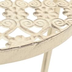 Vidaxl 3-dijelni set stalaka za biljke od metala antikni bijeli