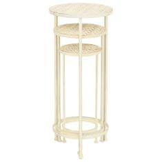 Vidaxl 3-dijelni set stalaka za biljke od metala antikni bijeli