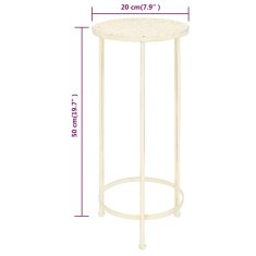 Vidaxl 3-dijelni set stalaka za biljke od metala antikni bijeli