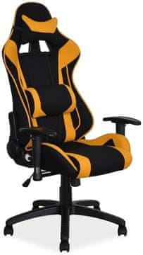 CASARREDO Uredska i gamerska stolica RIDER žuto-crna, podesiva, 140 kg, nasloni za ruke