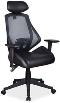 CASARREDO Luksuzna uredska okretna stolica Q-406, crna, eko koža i mreža, 140 kg