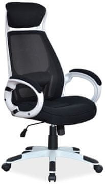 CASARREDO Moderna okretna uredska stolica Q-409, crno-bijela mrežasta, nosivost 140 kg