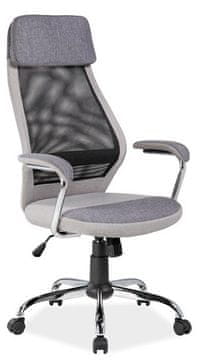 CASARREDO Ergonomska uredska stolica Q-336 s mrežastim naslonom, siva, podesiva visina