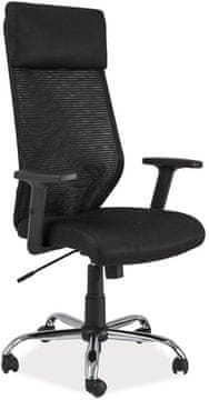 CASARREDO Moderna uredska okretna stolica Q-211 crna, podesiva visina, mrežasta leđa