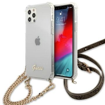 Guess Guess maska za iPhone 12/12 Pro 6.1" sa zlatnim lančićem, prozirna