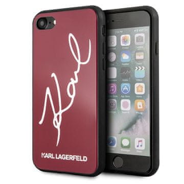 Karl Lagerfeld Signature crvena maskica za iPhone 7 s glitterom