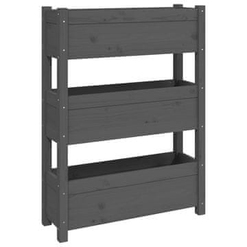 Vidaxl Sadilica siva 77x25x104,5 cm od masivne borovine