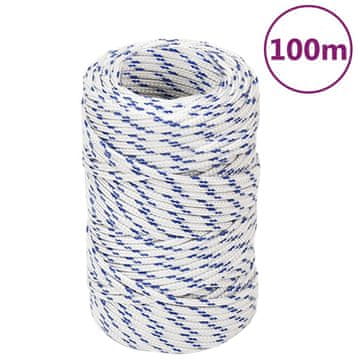 Vidaxl Jedriličarsko uže, bijelo, 2 mm, 100 m, polipropilen