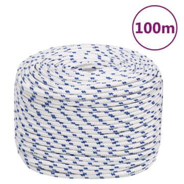 Vidaxl Jedriličarsko uže, bijelo, 10 mm, 100 m, polipropilen