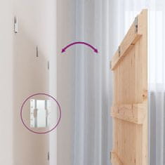 Vidaxl Zidno uzglavlje 204x3x60 cm od masivne borovine