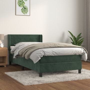 Vidaxl Krevet s boxspring podlogom i madracem, zeleni baršun, 80x200 cm