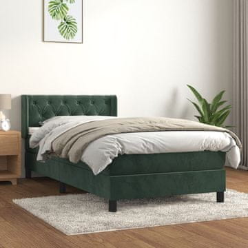 Vidaxl Krevet s boxspring podlogom i madracem, zeleni baršun, 80x200 cm
