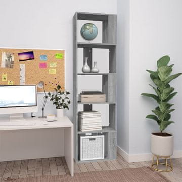 Vidaxl Polica za knjige, siva sonoma hrast, 45x24x160 cm