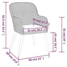 Vidaxl 7-dijelni vrtni blagovaonski set s jastucima crni