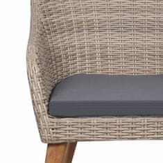 Vidaxl 7-dijelni vrtni blagovaonski set s jastucima smeđi