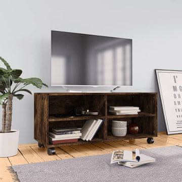 Vidaxl TV ormarić na kotačima dimljeni hrast 90x35x35 cm