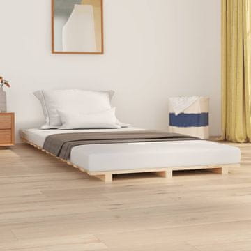 Vidaxl Okvir za krevet 75x190 cm Masivno borovo drvo
