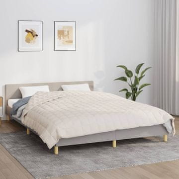 Vidaxl Utegnuta deka, krem, 220x240 cm, 11 kg, tkanina