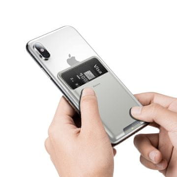 BASEUS Samoljepljiva futrola za telefon za kreditne kartice i dokumente, siva