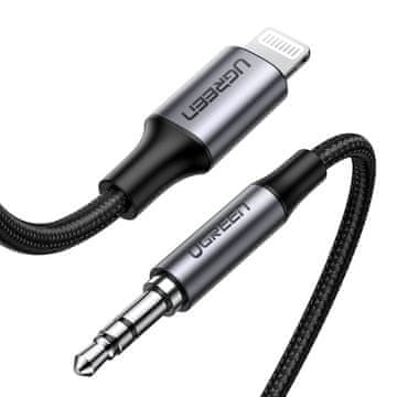 Ugreen AUX audio kabel za iPhone MFI Lightning - 3,5 mm mini priključak 1 m sivi