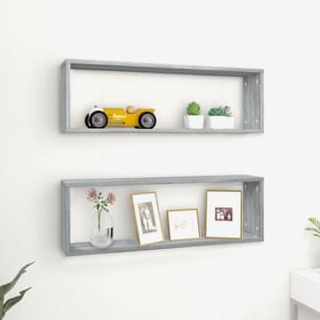 Vidaxl Zidne police, set od 2, sivi hrast sonoma, 80x15x26,5 cm