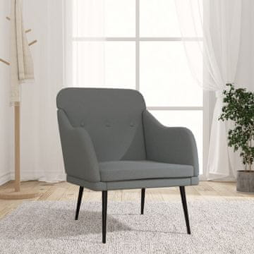 Vidaxl Fotelja, tamnosiva, 63x76x80 cm, presvlaka od tkanine