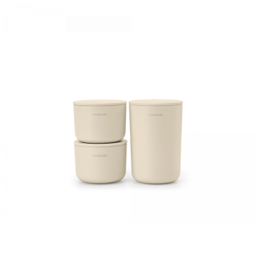 Brabantia ReNew set kupaonskih lonaca, bež, 3 komada