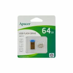 Apacer AH111 USB stick, 64 GB, super mini, srebrno-plava