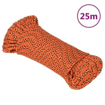 Vidaxl Jedriličarsko uže, narančasto, 3 mm, 25 m, polipropilen
