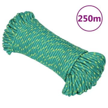 Vidaxl Jedriličarsko uže, zeleno, 4 mm, 250 m, polipropilen