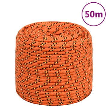 Vidaxl Jedriličarsko uže, narančasto, 6 mm, 50 m, polipropilen