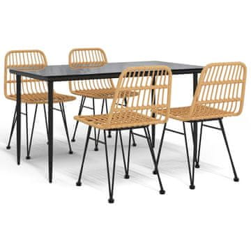 Vidaxl 5-dijelni vrtni blagovaonski set od poliratana