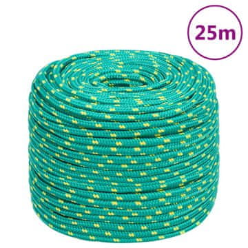 Vidaxl Jedriličarsko uže, zeleno, 10 mm, 25 m, polipropilen