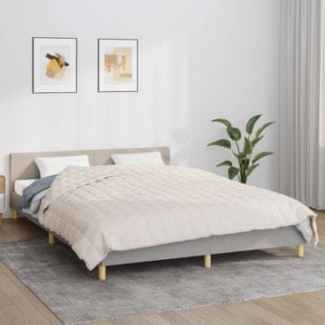 Vidaxl Utegnuta deka, krem, 220x230 cm, 11 kg, tkanina